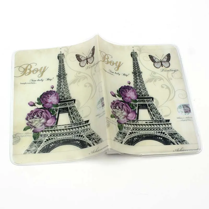 Newest Travel Accessories Eiffel Tower Passport Holder PVC Leather Travel Passport Cover Case Card ID Holders 14cm*9.6cm