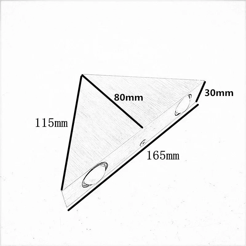 Aluminium LED Wall Lamp 3W Indoor Lighting Luminaire for Home Decoration Triangle Bedroom Bedside Sconce Lamp AC110V 220V