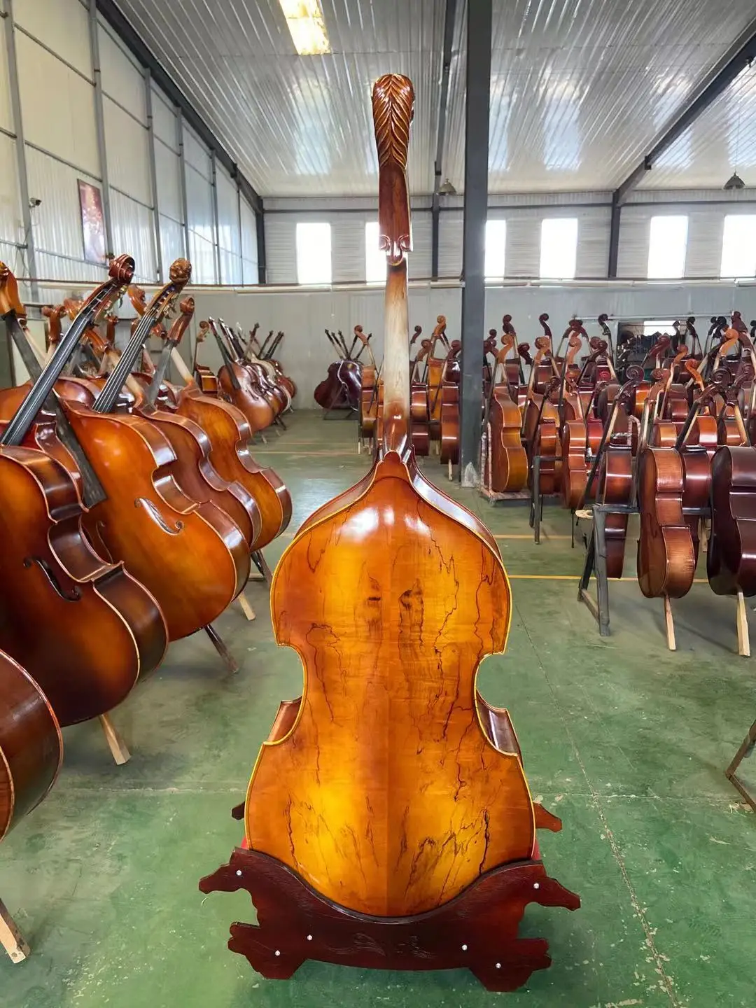 Double Bass with All Accessories, High Quality Contrabass, Maple Lion Head, Upright Control, Super Value Rare, Special 3/4