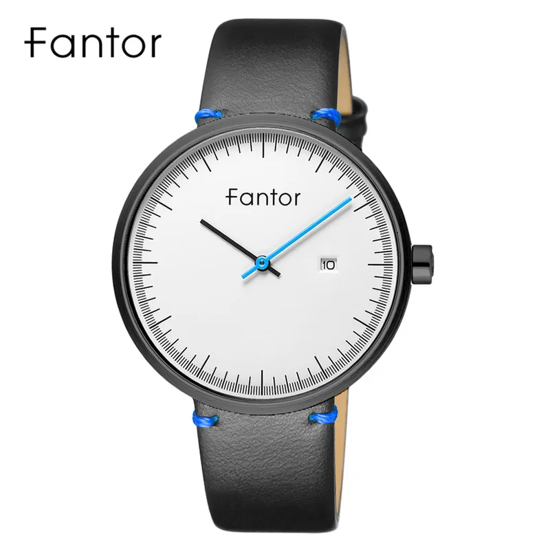 Fantor Men\'s Minimalist Ultra Thin Watches Man Casual Brand Leather Watch Fashion Simple Male Quartz Wristwatch Date Male Clock