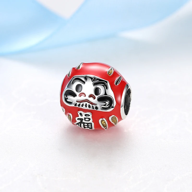 925 Sterling Silver Charms Beads Original Japanese Doll Fortune Cat Charm Fit Pan Brand Bracelets Bangles DIY Jewelry For Women