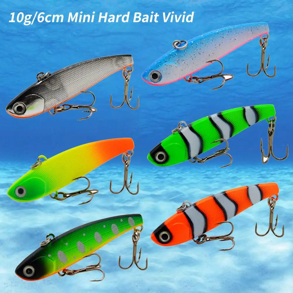 10g/6cm winter fishing mini hard bait bright color simulation fish skin shaking bait fishing accessories luminous effect bait