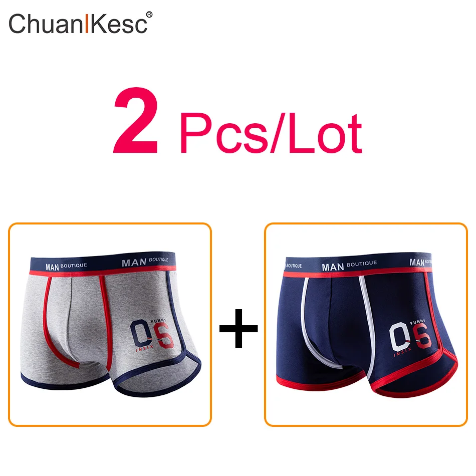 2 pcs/lot New Men's Boxers Comfortable Cotton Personalized Sports Digital Underwear Running Exercise Fitness Breathable Shorts