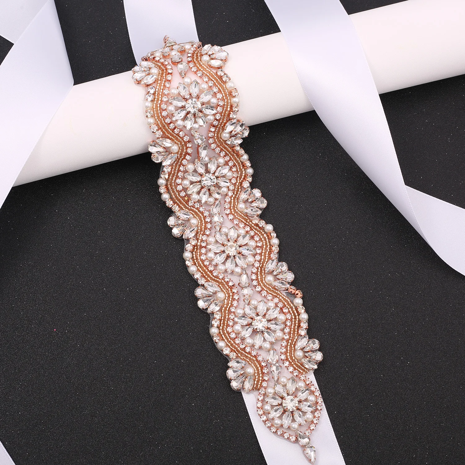 SESTHFAR Rhinestones Wedding Belt Bridal Waist Belt Woman Party Belt Jewelery Belt Bride Dress Belt Diamond Designer Belt