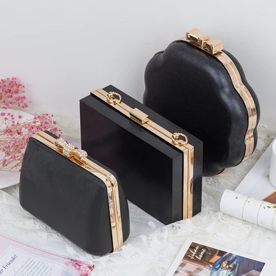 four shape gold colors metal box clutches women wallet bag accessories frame diy making glue obag handles drop ship purse frame