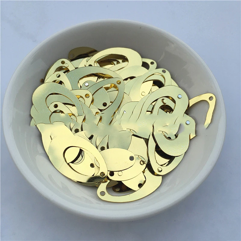 

200 г/лот, овальные крючки, блестки, плоские ПВХ, швейная одежда, танцевальная одежда, аксессуары для самостоятельного изготовления, 14x22 мм