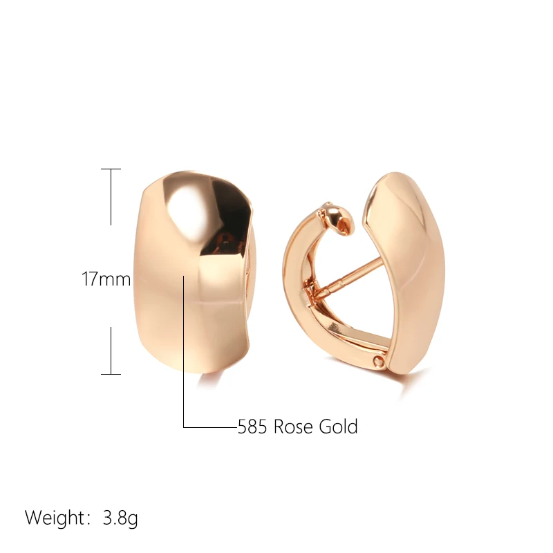 Kinel Hot Fashion Glossy Dangle Earrings 585 Rose Gold Unique Simple Geometry Earrings Women High Quality Daily Fine Jewelry image 2