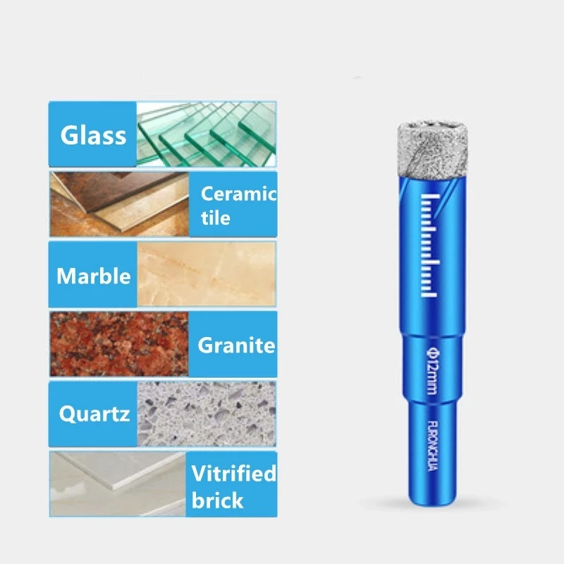 1PCS Alat Pertukangan Bor Ubin Granit Kaca Vitrifikasi Marmer Multifungsi Bor Kerucut dan Ubin Kering dan Brazing 5MM-16MM