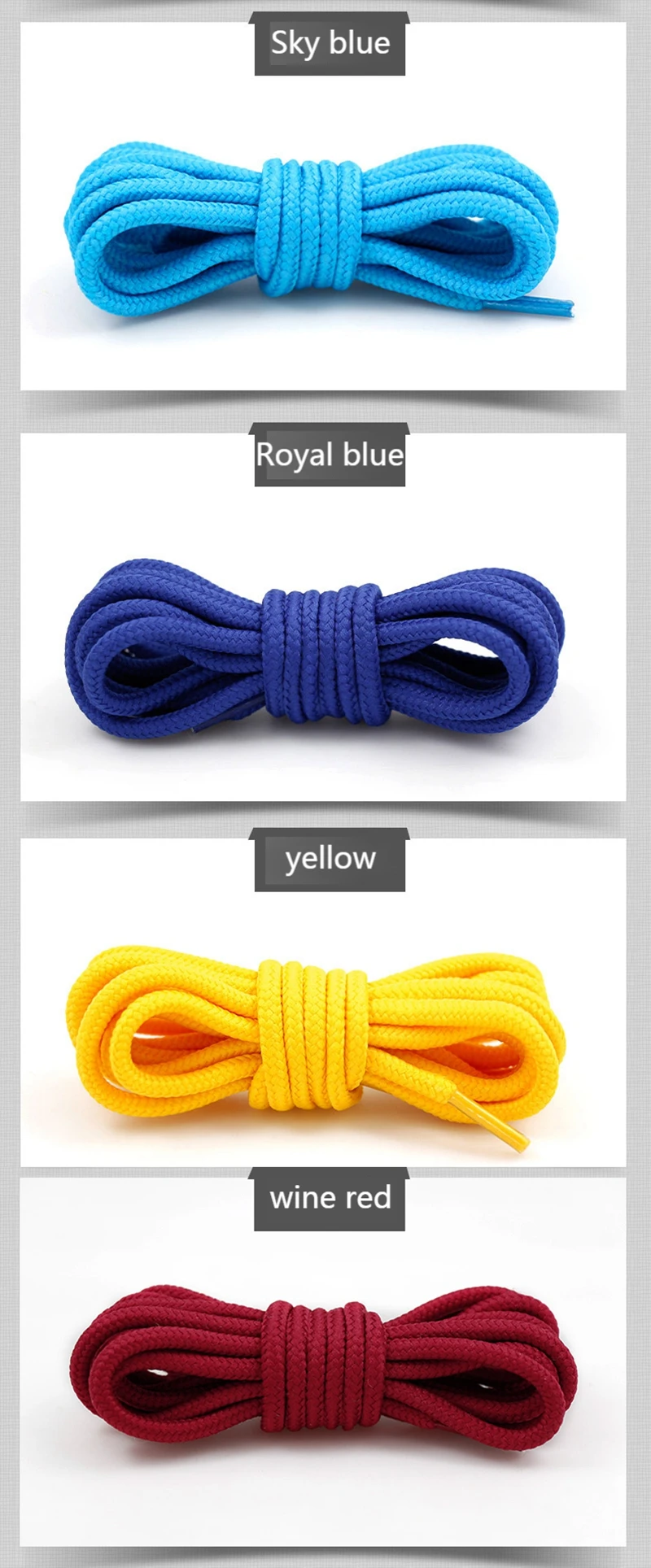 1 Paar runde Schnürsenkel aus hochwertigem Polyester, klassische cremefarbene Schnürsenkel, verblasst nicht, Outdoor-Freizeit-Turnschuhe, Schnürsenkel, Unisex – Detail 9