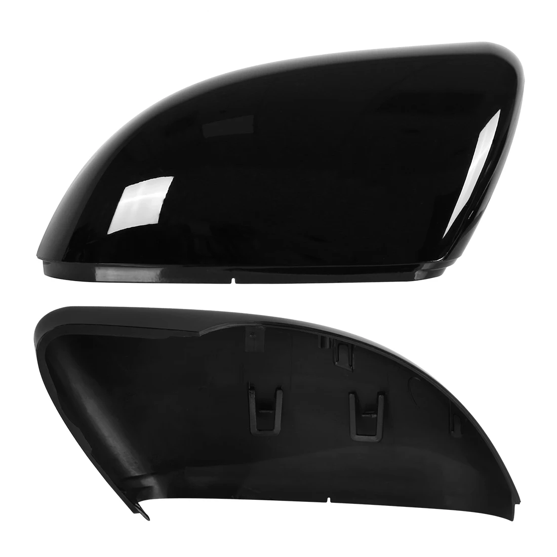 X Autohaux Pair Rear View Mirror Cover Cap Glossy Black Brand New Car Side Door Mirror Cover Cap for Volkswagen Golf 6 2009-2012