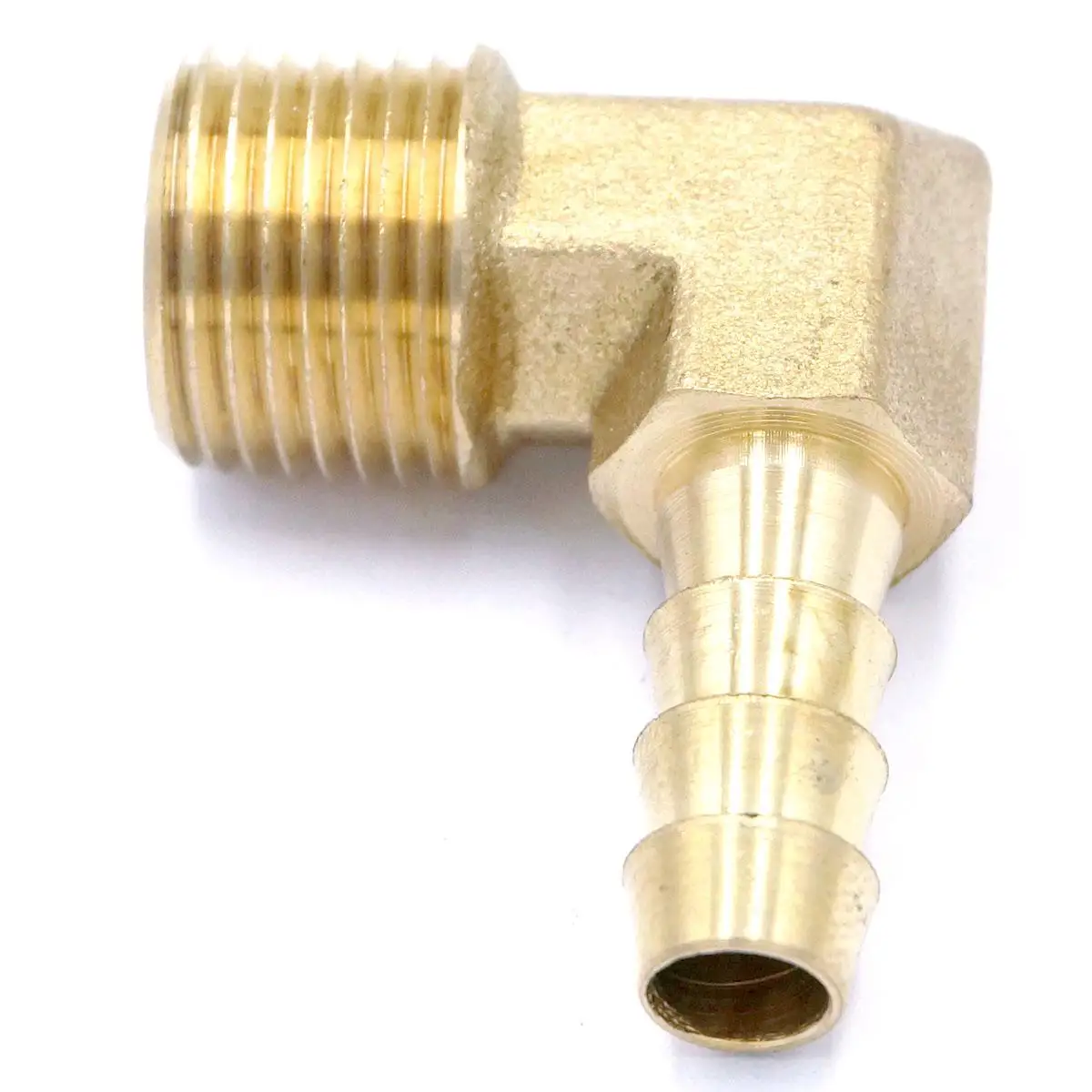 

3/8" NPT Male x 5/16" Hose Barb Tail Elbow Brass Fuel Fitting Connector Adapter