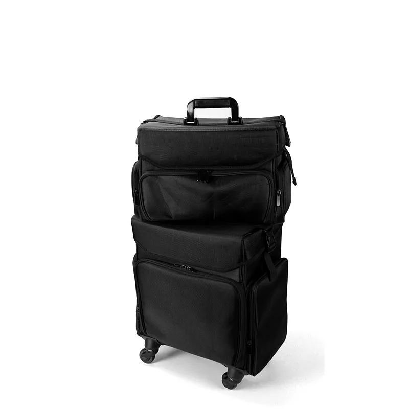 Valigia per Manicure estetica professionale nera Oxford Travel Beauty Makeup Artist Case Trolley con ruote cassetta degli attrezzi personalizzata