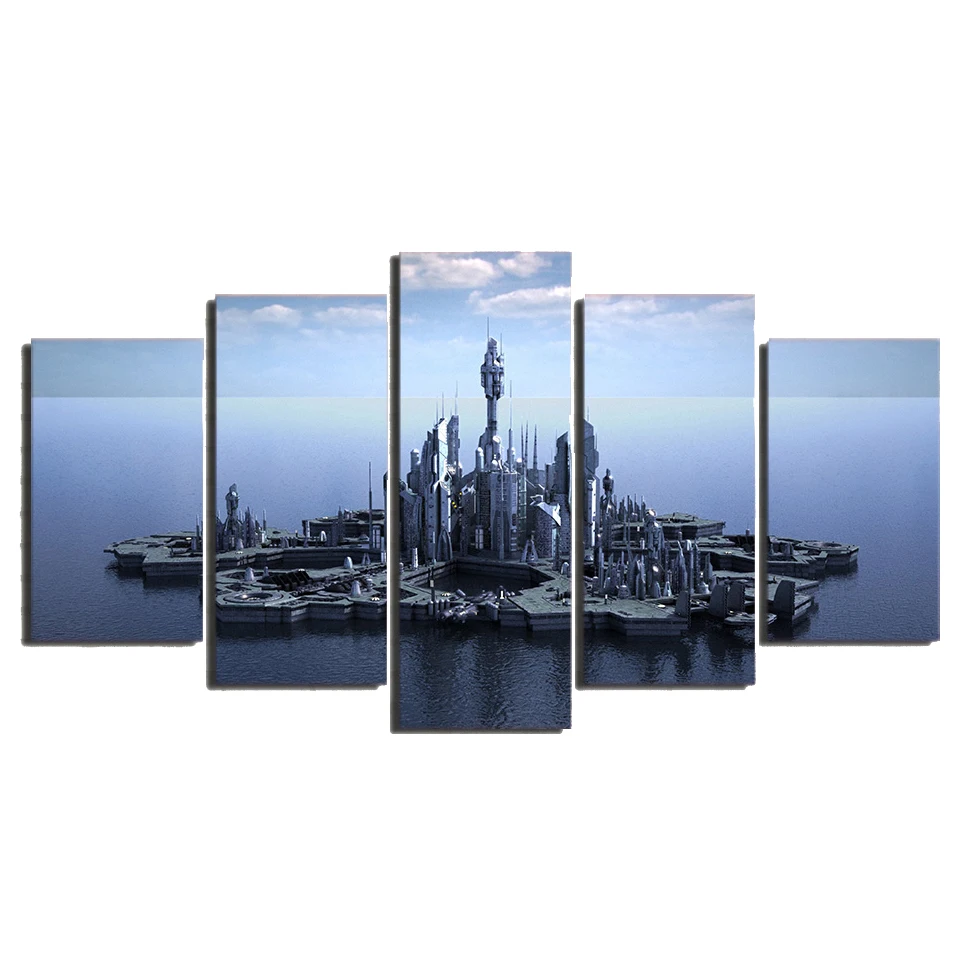 HD Printed 5 Piece Canvas Art Stargate Atlantis Canvas Prints Wall Pictures for Living Room Modern Living Home Room Decor