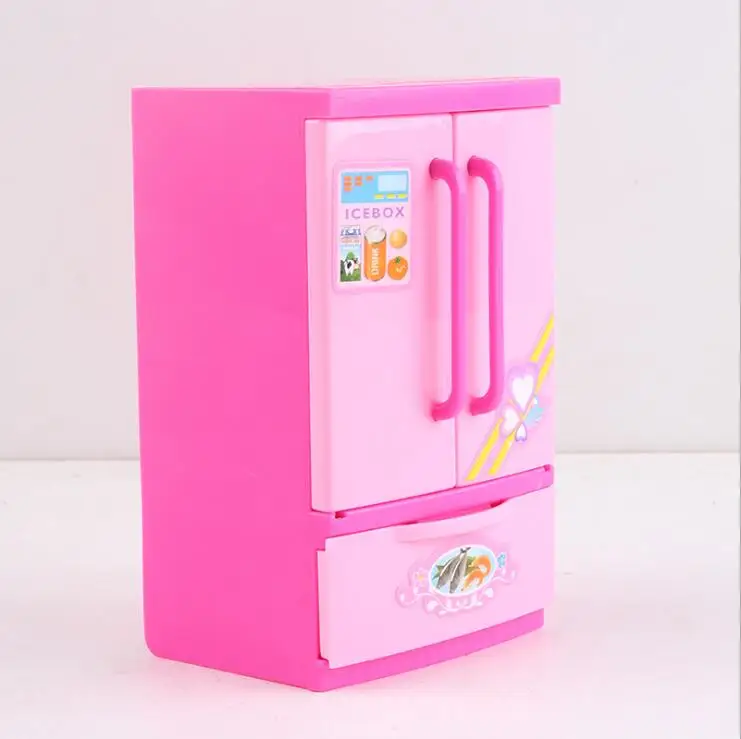 fashion for barbie house Furniture for barbie accessories fridge kitchen Refrigerator Play Set bjd Doll accessories