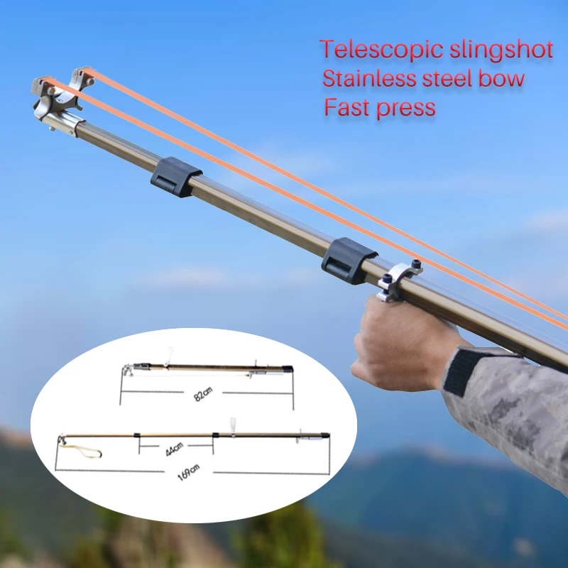 New Telescopic Hunting Slingshot Laser Aiming Catapult Shooting Slingshot Stainless Steel Bow Head Outdoor Accessorie