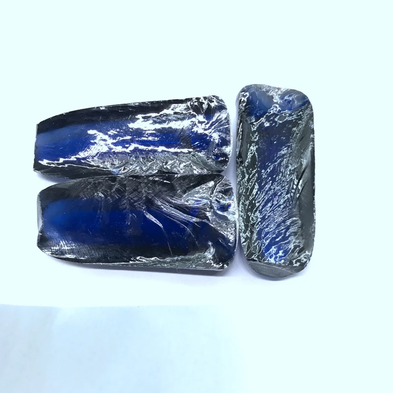 

0.1kg /bag Laboratory corundum material loose gemstone uncut Royal blue sapphire 33# rough for jewelry making