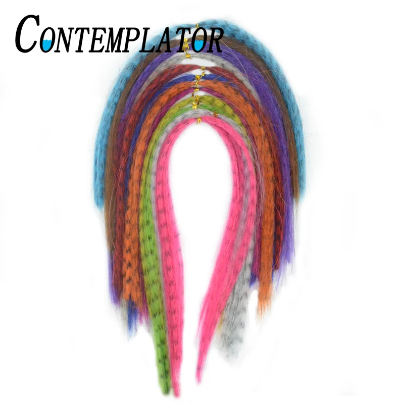 CONTEMPLATOR 12 opcjonalnych kolorów Wędkarstwo muchowe Czarne prętowane włókna Minnow 2 worki Streamer Wiązanie muchowe Zebra Grizzly Hair Fly Body