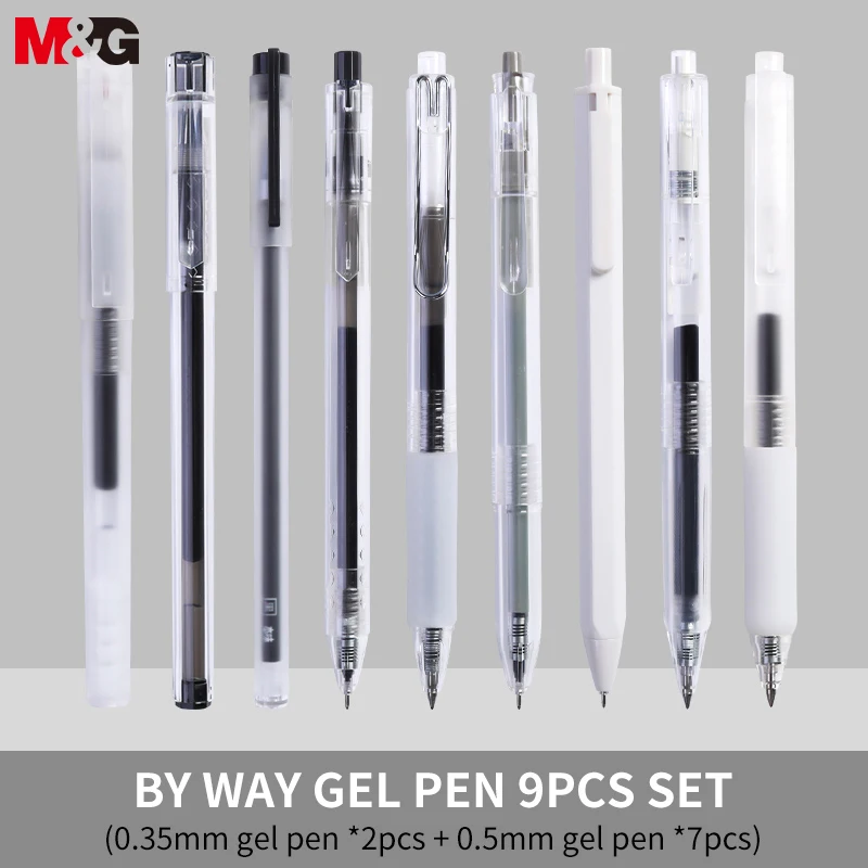 M&G Neutral Needle/Bullet Point Gel Pen 0.35mm/0.5mm black signature pen ultra fine Gel PenJapanese simple Gel Pen