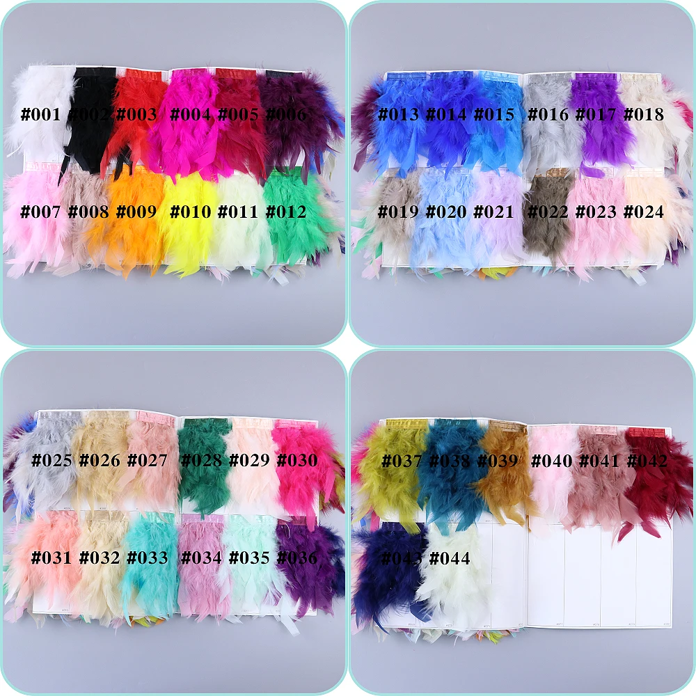 Wholesale 2yards Turkey Feather Trim Fringe 4-6inch Leather Pink Chandelle Marabou Feathers For Skirt Dress Decoration Crafts