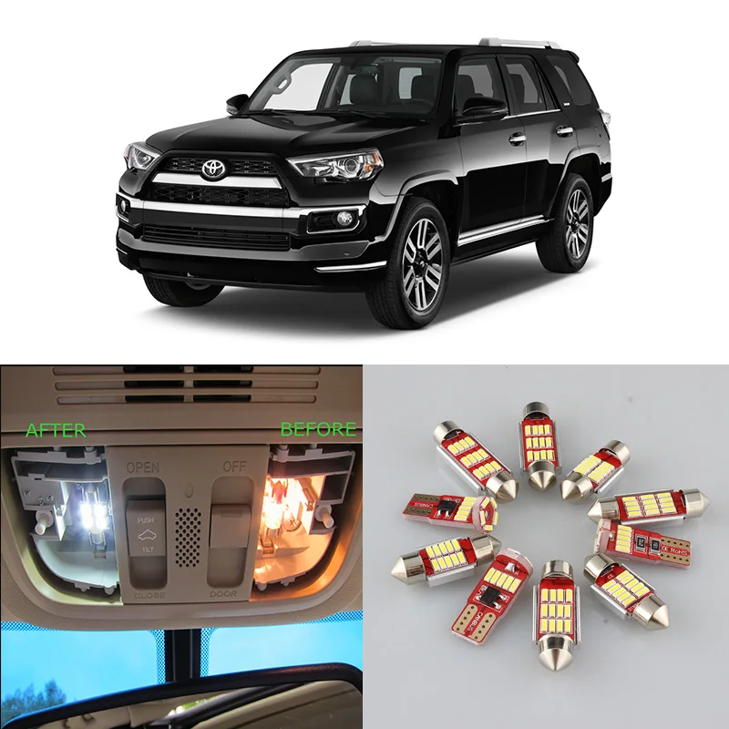 Белый цвет, внутренняя карта, купольсветильник для 1996-2014, 2015, 2016, 2017, 2018, 2019, Toyota 4runner, лампа для чтения грузов