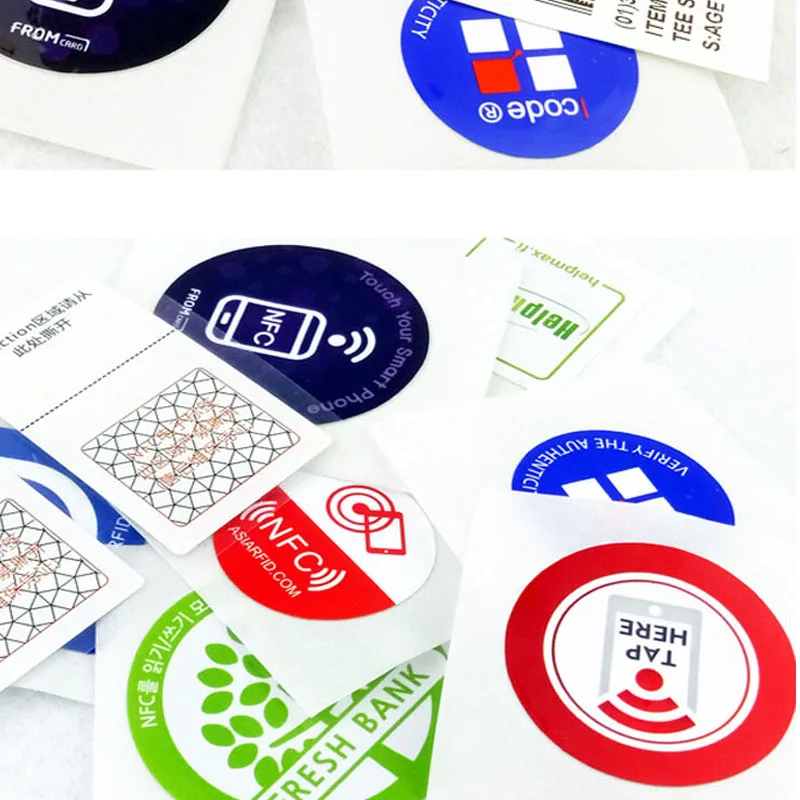 Custom Printed NTAG215 Sticker Label 13.56MHz 14443A protocol NFC Forum Type 2 Tag