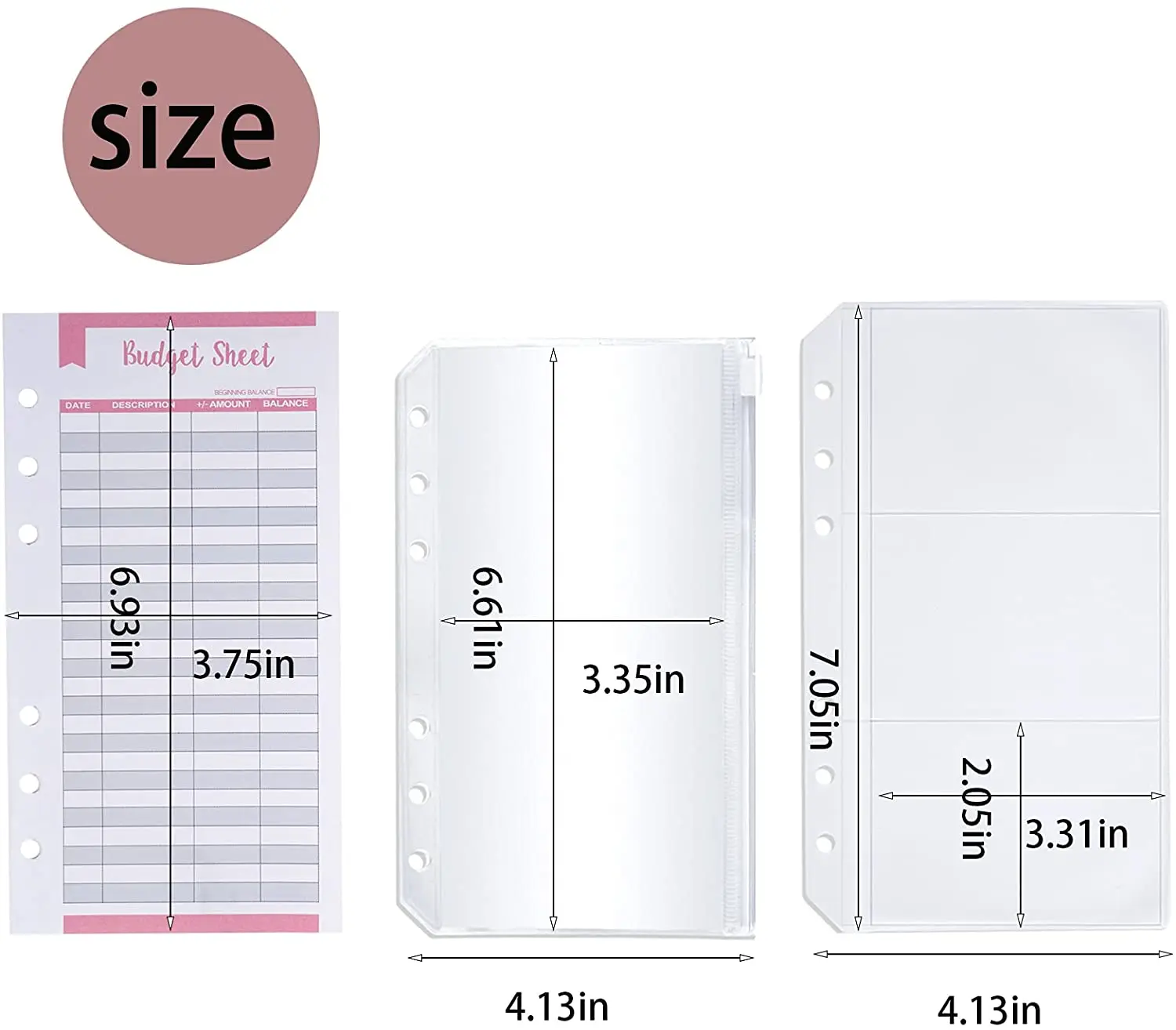 26 Pieces A6 Binder Budget Cash Envelopes Planner Organizer with Expense Tracker Budget Sheets,Binder Zipper Pockets, for Saving