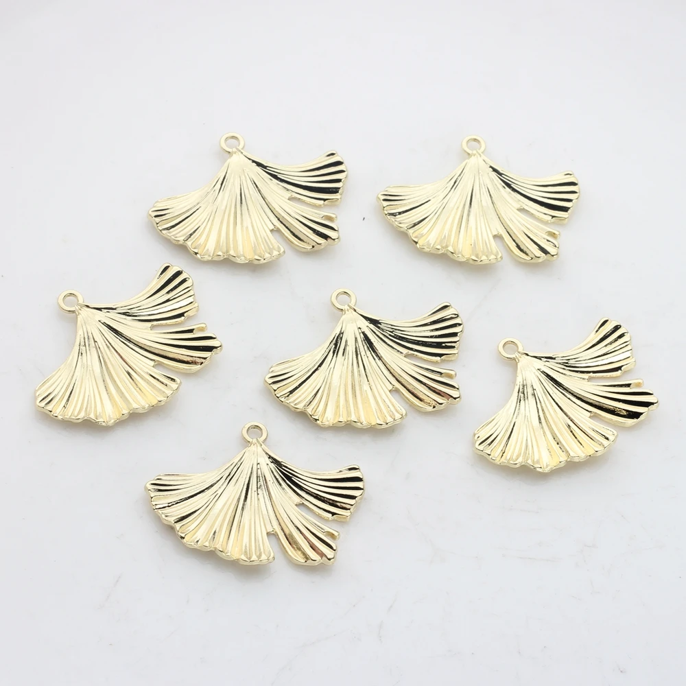 Zinc Alloy Ginkgo Biloba Leaves Charms Pendant 6pcs/lot For DIY Fashion Earrings Jewelry Making Accessories