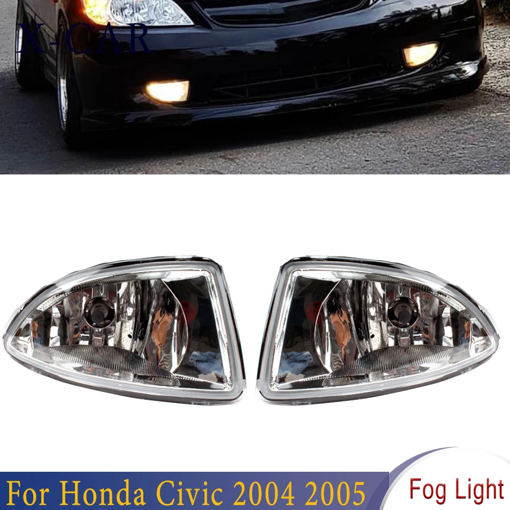 

X-CAR Front Driving Lamps headlights Halogen fog lamp car light assembly fog lights for Honda Civic 2004 2005 ES With Bulb