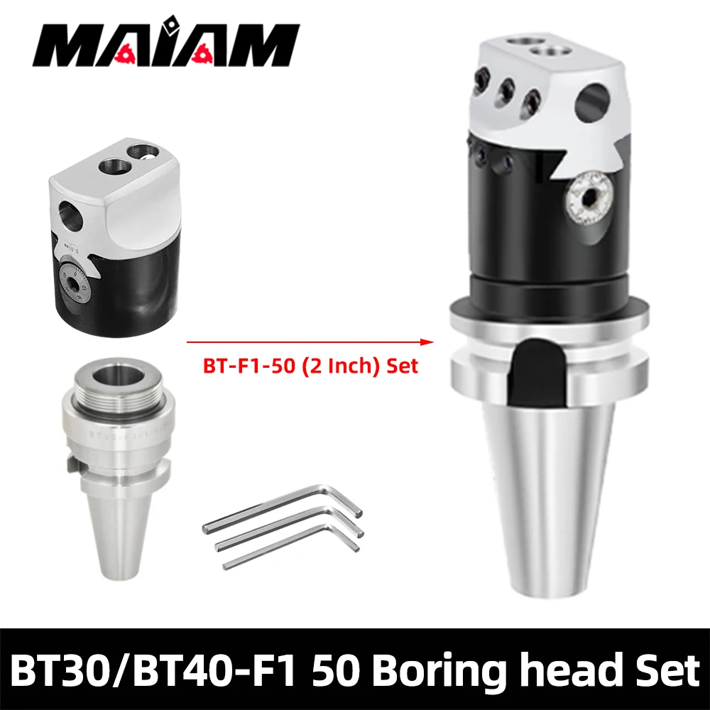 Conjunto Bt30 Bt40 Suporte de Ferramenta f1 Cabeça Chata 50 75 100 Barra Chata 12 mm 18 mm 25 mm Cabeça Chata Ajustável Cnc Fresadora Ferramenta 1