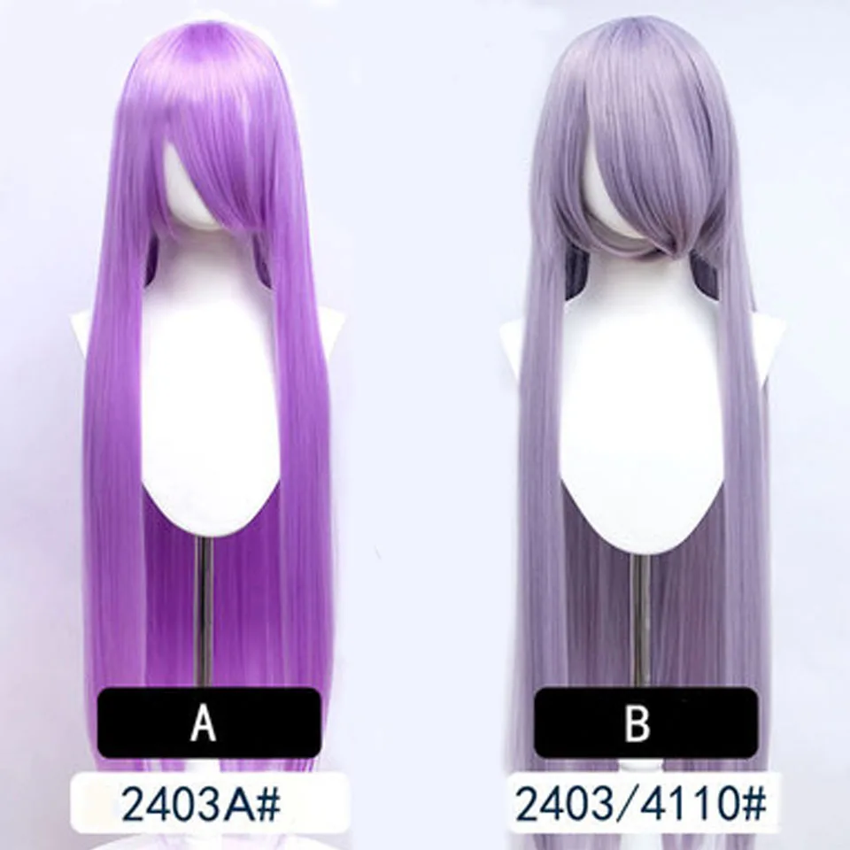 AOSI 100 cm lange gerade Cosplay-Haar-Synthetik-Perücke, Schwarz, Weiß, Rot, Rosa, Braun, Gold, Blau, Damen, hitzebeständig, Anime-Perücken – Detail 18