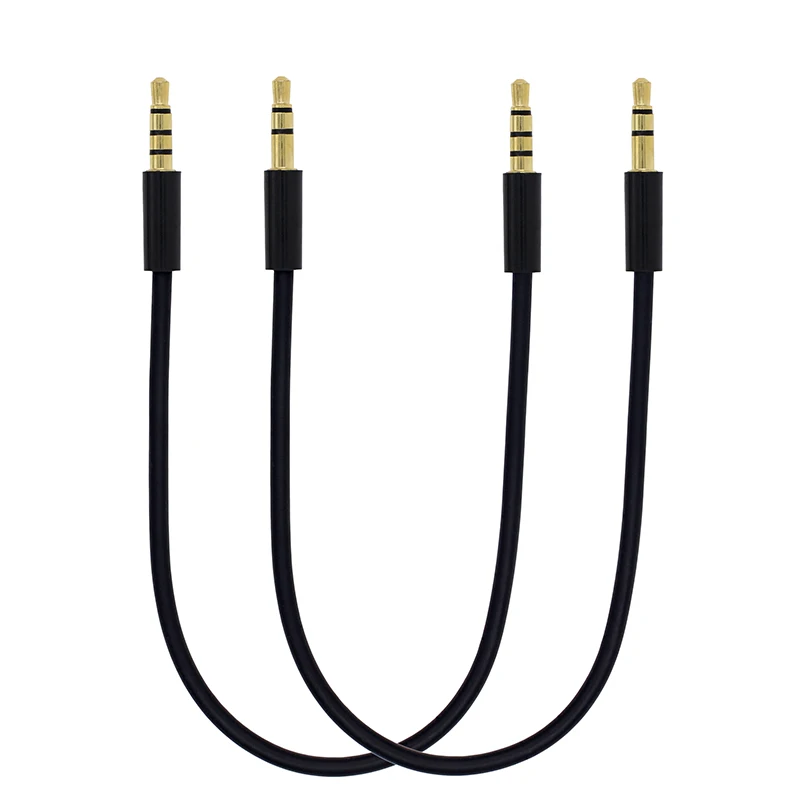 3.5mm  3 Pole 4 Pole Short Audio Cable Male to Male 20cm For Car AUX MP3/MP4