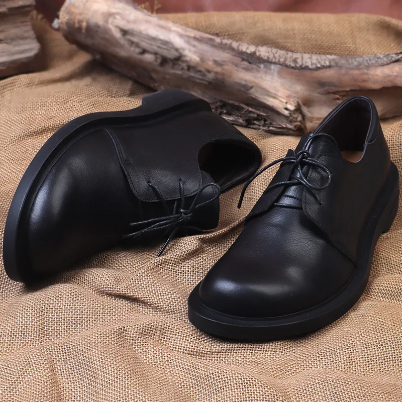 Autumn Winter Genuine Leather British Retro Men Shoes Cowhide High Quality All-match Dress Shoes Boots Men Luxury Brand Shoes