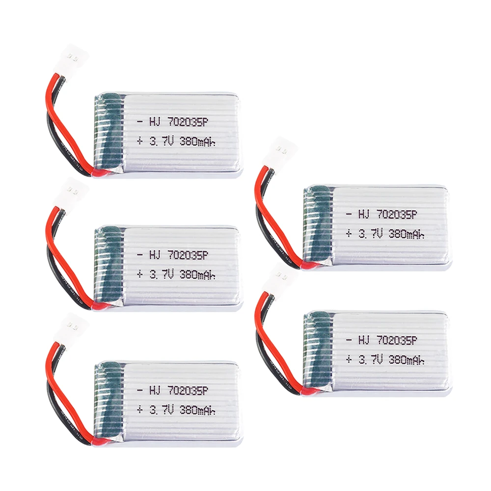 3.7V 380Mah 702035 Lipo แบตเตอรี่แบบชาร์จได้พร้อม Charger สำหรับ Hubsan X4 H107 H107L H107D JD385 JD388อะไหล่เครื่องบิน RC