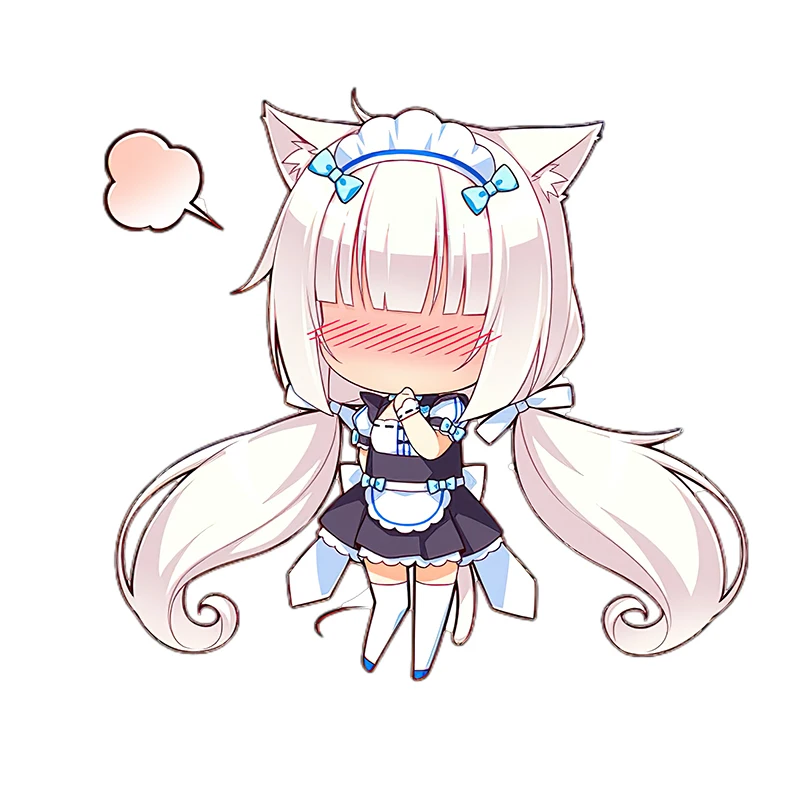 Three Ratels CD1 funny NEKOPARA_CHRONICLE Vanilla  Cartoon Waterproof Decal Cute cat's ear girls sticker on Wall Fridge car