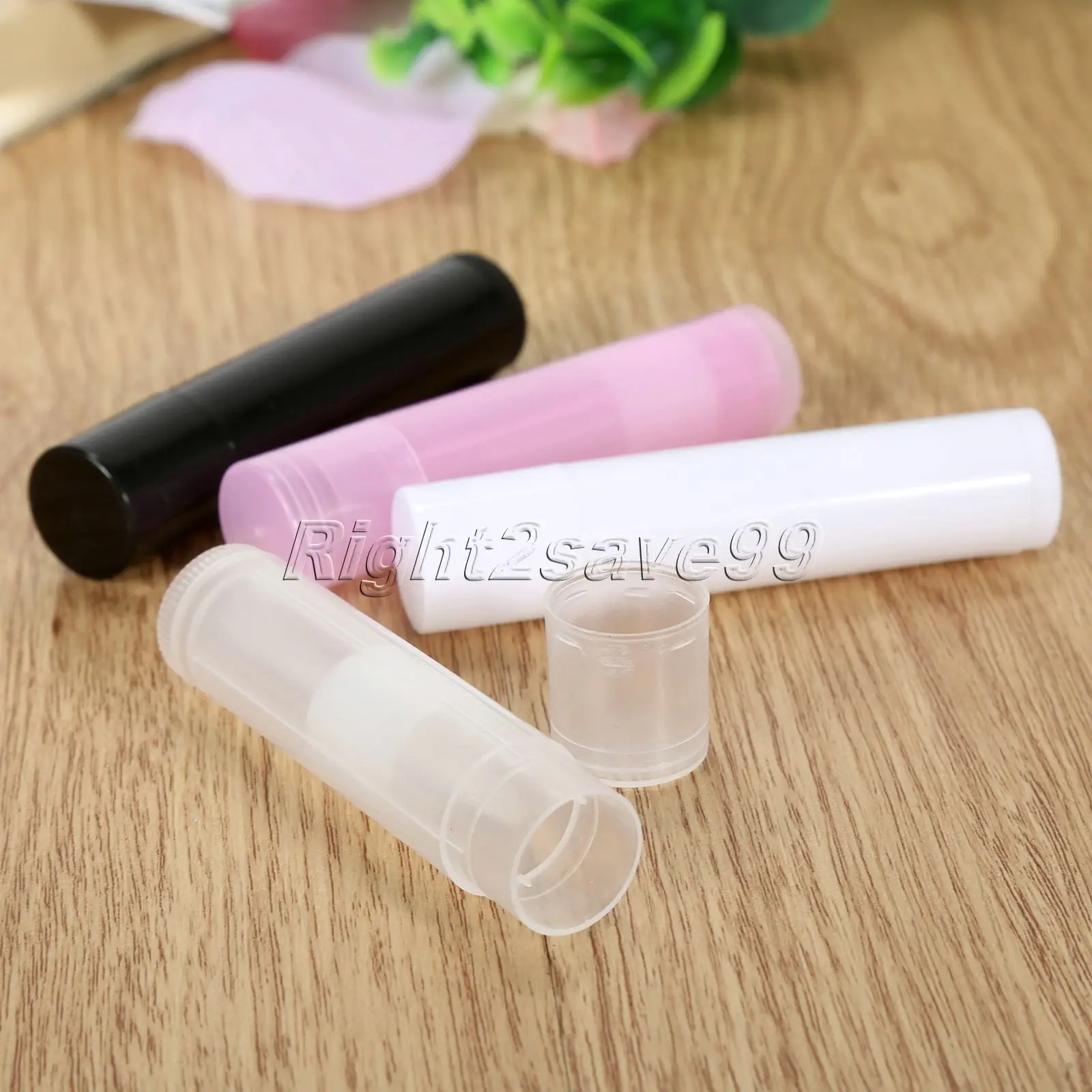 5pcs 5ML Empty Clear Lip Tubes Containers Transparent Pink Black White Bottle Lipstick Fashion Cool Lip Tube For Makeup Women