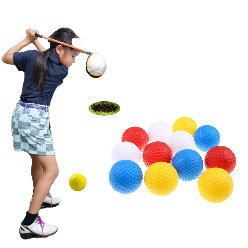 Pelotas de Golf de espuma PU para niños, 10 piezas, elásticas, para interior y exterior, campo de práctica de conducción