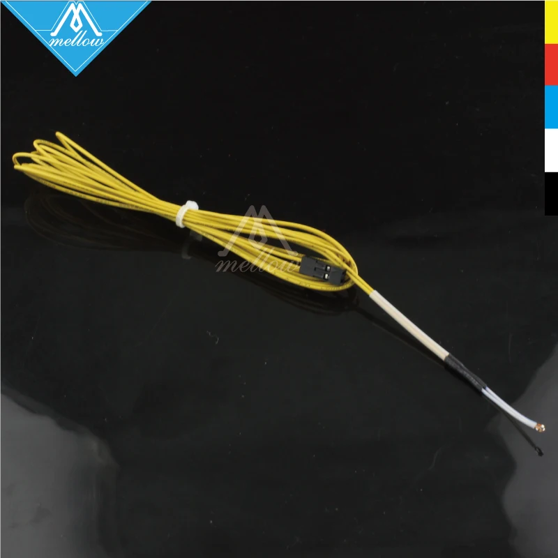 NTC 3950 100K ohm Thermistor with 1 Meter TeflonT wiring for RepRap CR-10 Anet A8 TEVO mk8 3D Printer Bed or Hot End parts