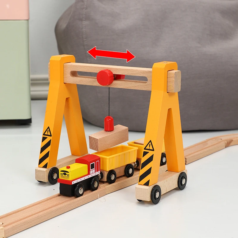 Railway Wooden Track Accessories All Kinds of Magnetic Train Crane Toy Compatible for Biro Wood Tracks Kids Educational Toy