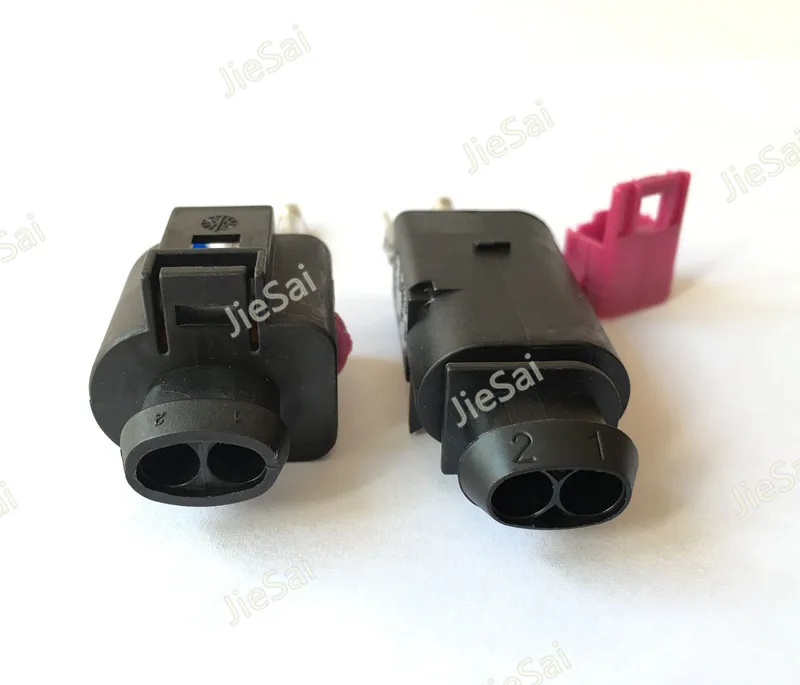 2 Pin 1J0973722 1717692-1 8D0973822 3.5mm Female Male Automotive Temp Sensor Connector Electric Horn Socket Plug For VW Audi