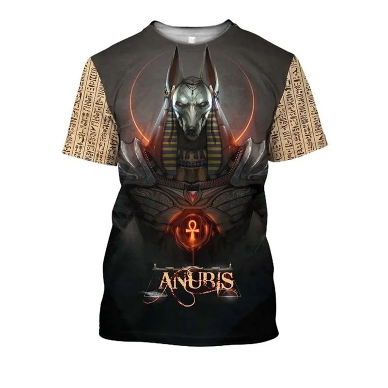 Ancient Egypt Pharaoh Eye of Horus Anubis face 3D Printed men t shirt Harajuku Fashion Short sleeve shirt summer Unisex tshirt