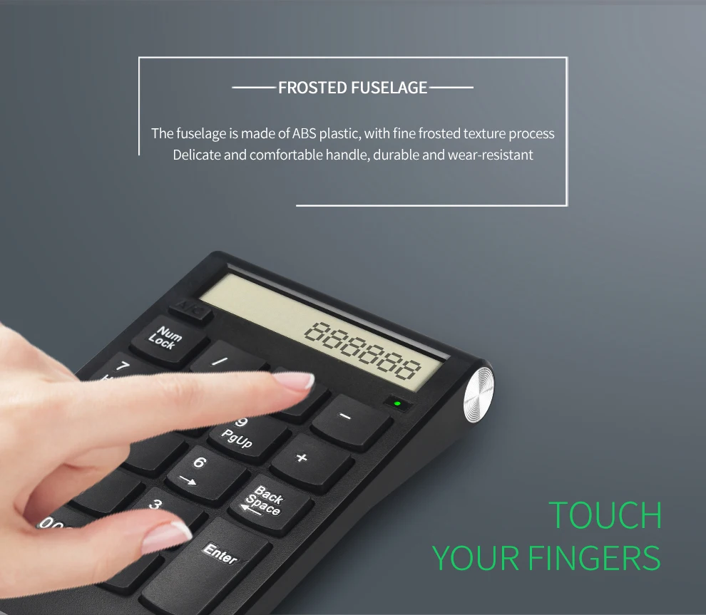 Wireless 2.4G Usb Number Calculator with Digital Display Rechargeable One Handed 19 Keys Numeric Smart Keypad Hot Sale Newest