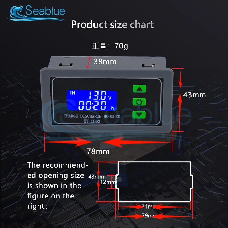 XY-CD63 12V 24V 48V 30A Battery Charging Control Module Full Power Off DC Voltage Protection Under Voltage Power Loss Protector