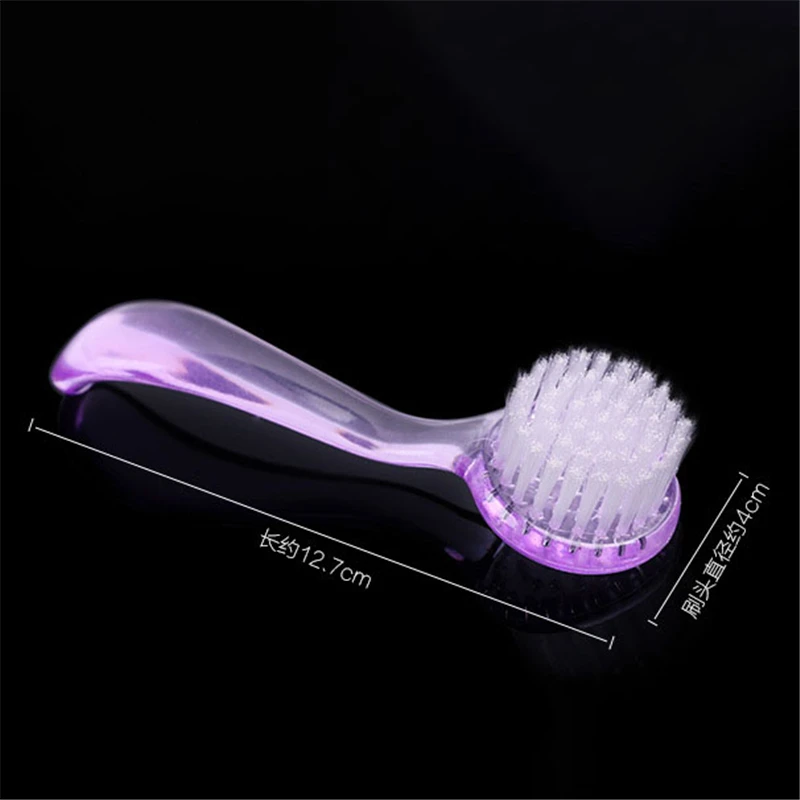 Brosse de nettoyage des ongles en plastique souple, brosse pour enlever la poussière et la poudre, brosses à tête ronde pour le Nail Art, soins UV Gel, manucure, couleur aléatoire, 1 pièce