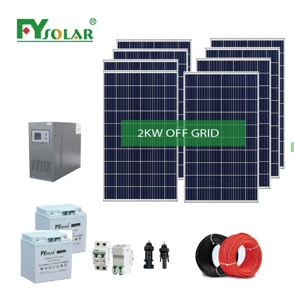 لوحة محطة الطاقة الشمسية مع بطارية محول نظام خارج الشبكة ، 1 كيلو وات ، 5 كيلو وات ، 3 كيلو وات ، 2 كيلو وات ، 10 كيلو وات