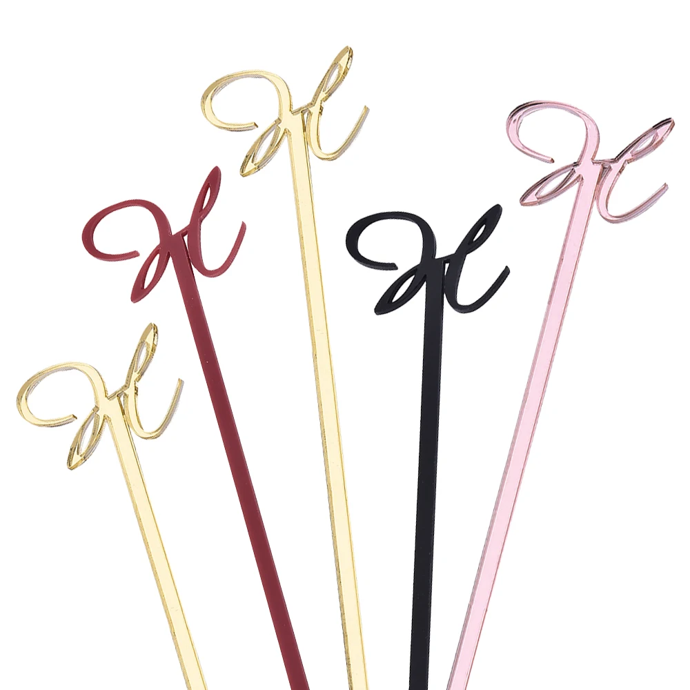 10/20/50/100pc Personalized Engraved Letter Drink Stirrers Acrylic Cocktail Party Drink Sticks Wedding Party Gift Bridal Shower