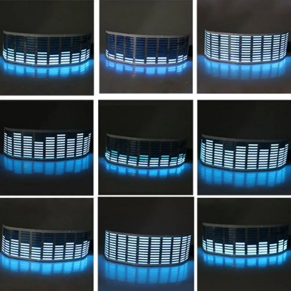 12V Music Rhythm Sound Audio Activated Sensor Voice Control Light Car LED Flash Light Equalizer Blue accessories
