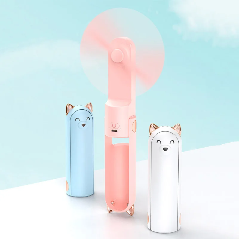 New Mini Hand-hold Fan Portable Hang A Neck Fan Enduring Silent Foldable Usb Rechargeable Fan Lazy Desktop Fan Summer Gifts