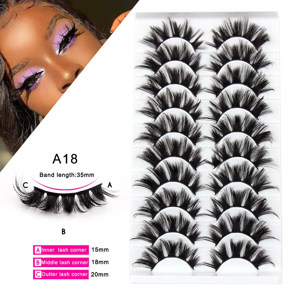 Makeup 5/10/16 Pairs Mink Lashes Faux Eyelashes Mink False Eyelashes Dramatic Volume Lashes Eyelash Extension for Makeup