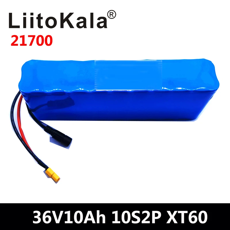 

LiitoKala 36V battery 10ah 21700 5000mah 10S2P battery pack 500W high power battery Ebike electric bicycle BMS XT60