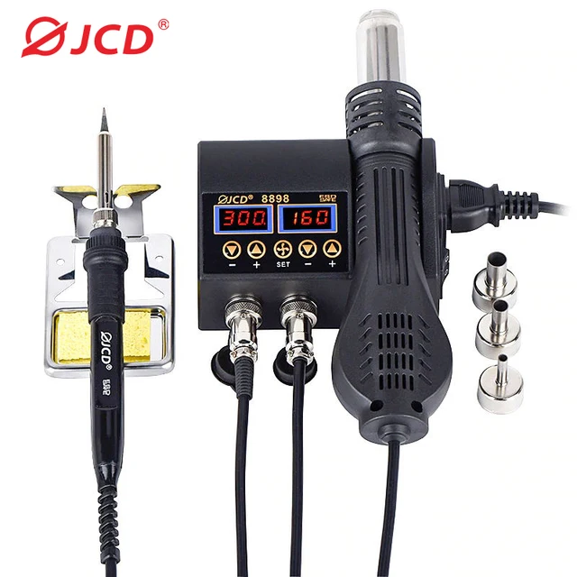 2 w 1 750W gorąca wiatrówka LCD cyfrowy wyświetlacz stacja lutownicza do naprawy telefonów komórkowych BGA SMD IC stacja lutownicza 8898